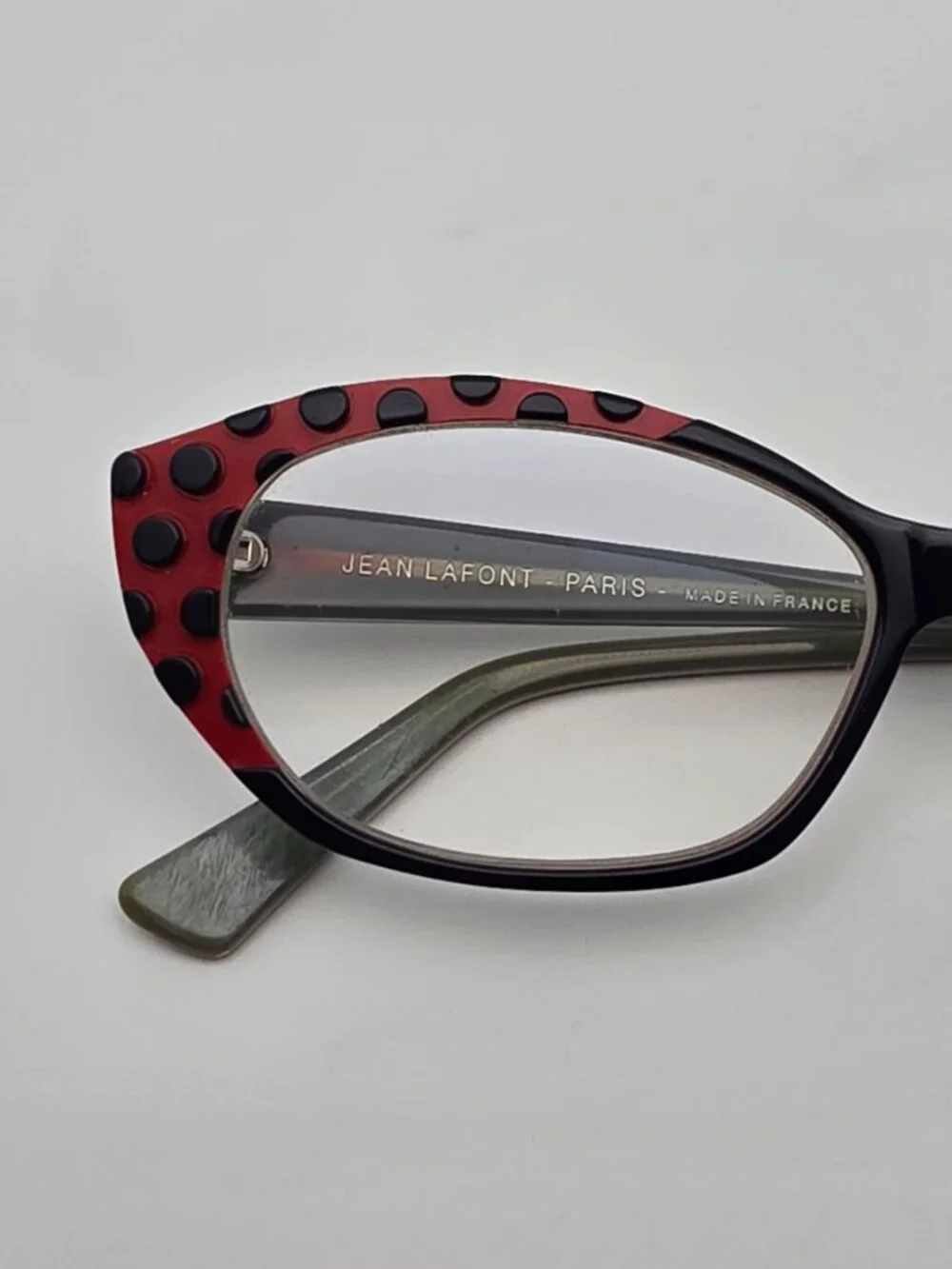 Jean Lafont Paris Tarentelle 3043 Blue Red Cat Eye Eyeglasses Frame w/ Case 53mm